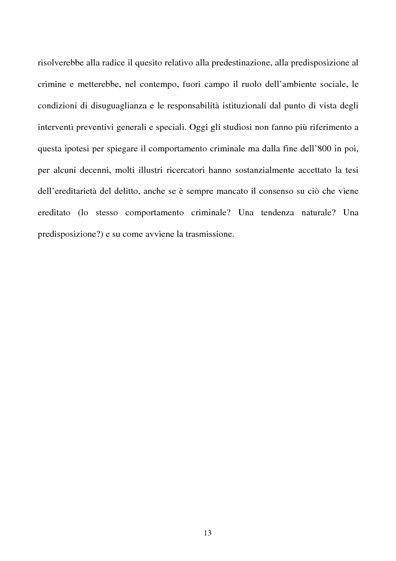 Anteprima della tesi: Essere figli nelle famiglie multiproblematiche della società contemporanea: l'inserimento in comunità come alternativa al carcere e la nuova faccia della giustizia minorile, Pagina 13