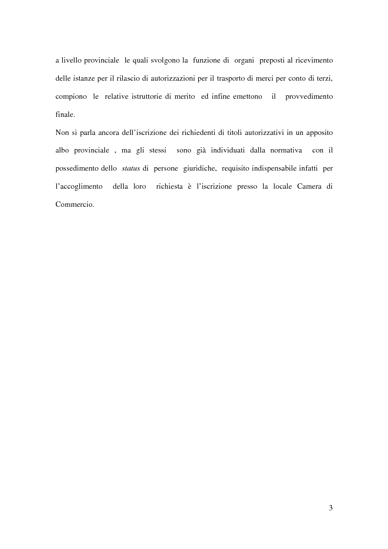 Anteprima della tesi: La liberalizzazione dell'autotrasporto di merci per conto di terzi, Pagina 3