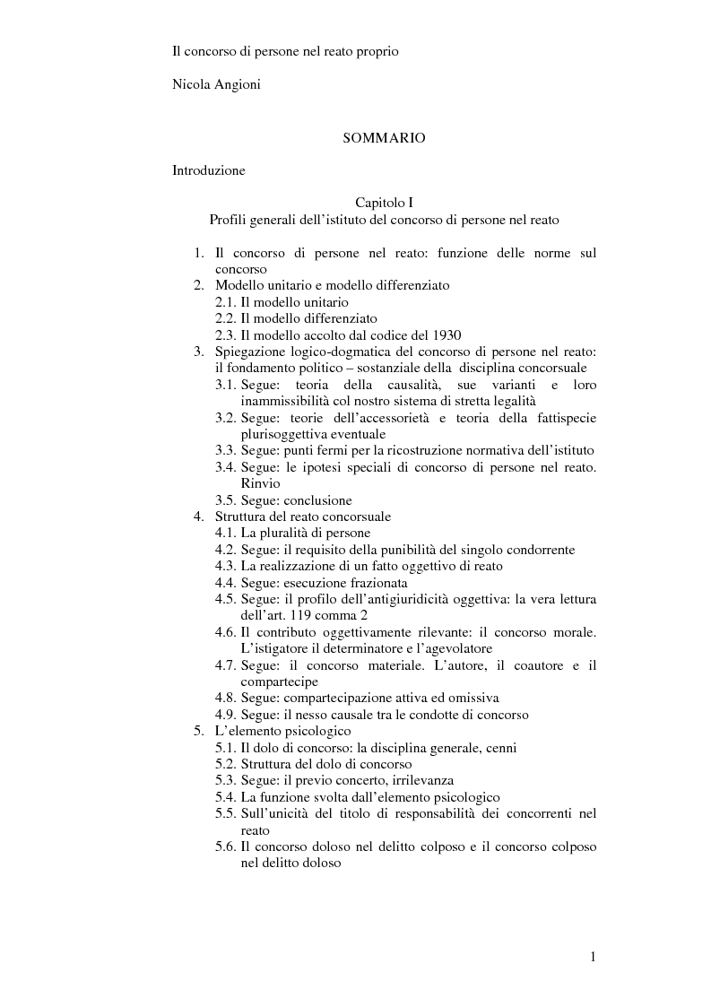 Il Concorso Di Persone Nel Reato Proprio Indice Pagina 1 Di 3