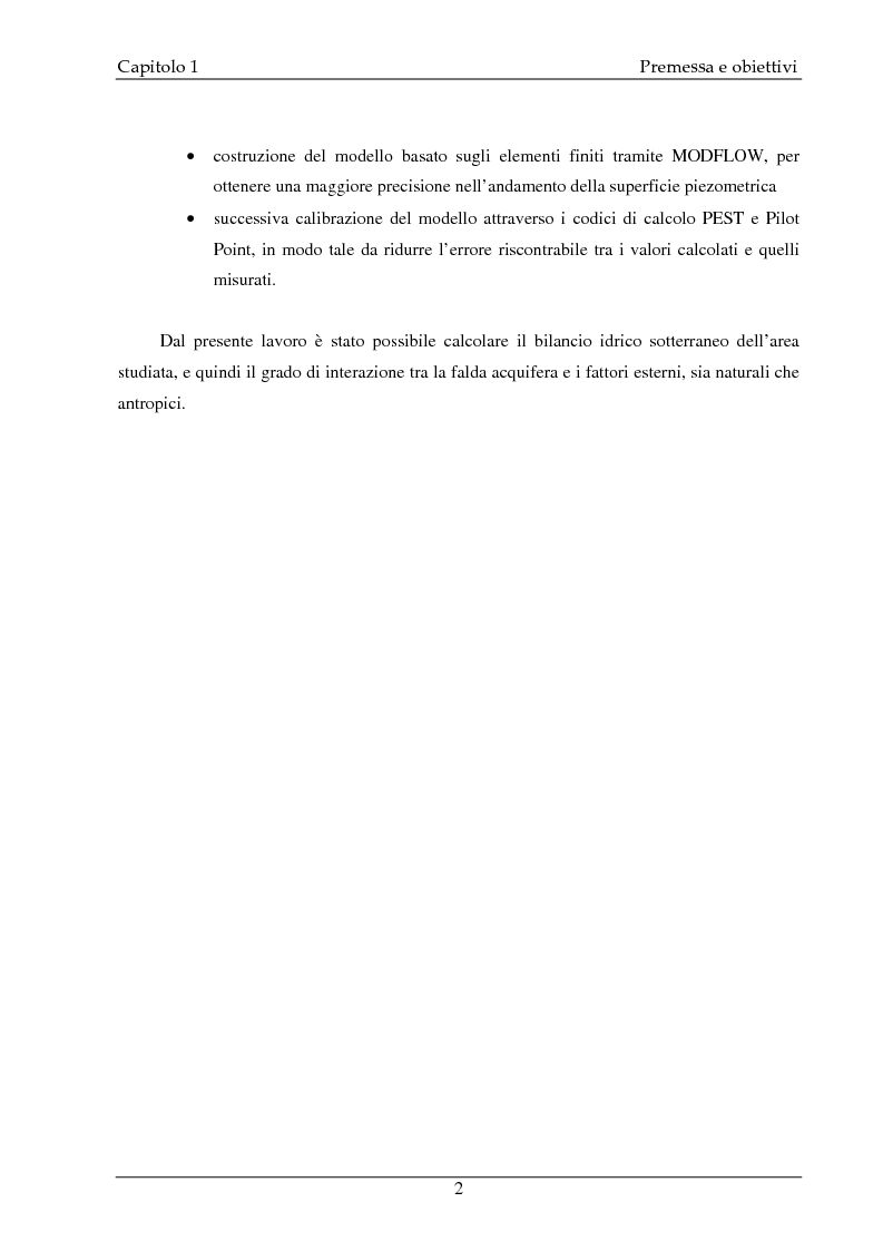 Anteprima della tesi: Studio idrogeologico del settore meridionale di Pianura Pavese compreso tra i fiumi Ticino e Lambro con l'applicazione dei modelli numerici ModAEM e MODFLOW, Pagina 2