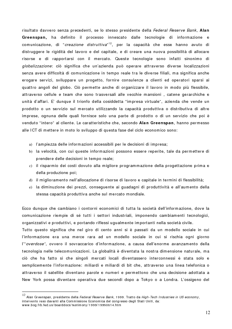 Anteprima della tesi: Economia e notizie: dal boom economico al declino. L'evoluzione della notizia economica nel giornalismo italiano., Pagina 12