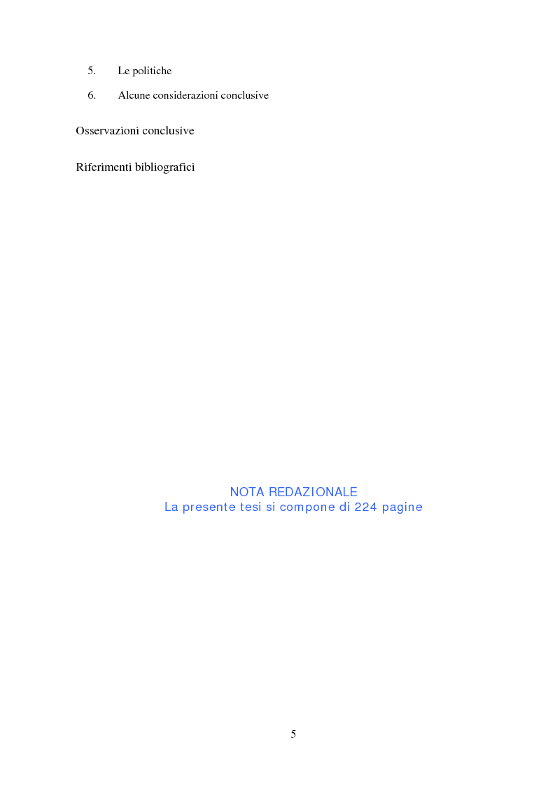 Indice della tesi: Agro-industria e sviluppo locale, Pagina 4