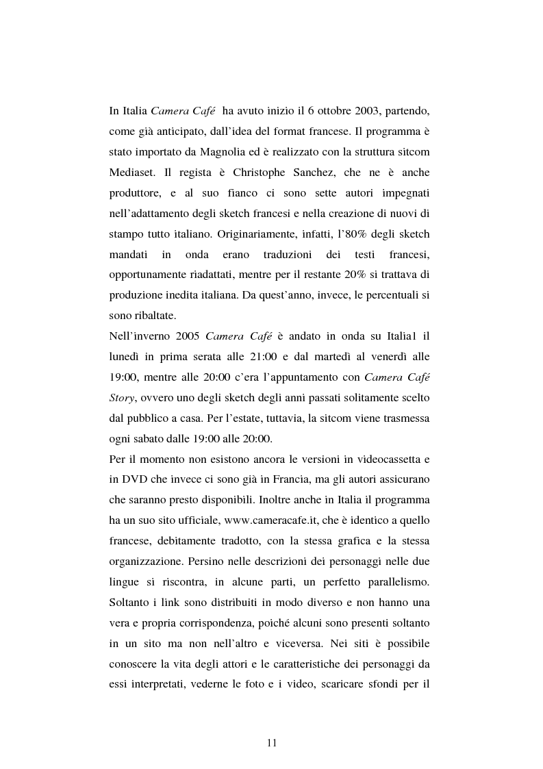 Anteprima della tesi: La sit-com Camera Café: un'analisi comparativa degli aspetti linguistico-culturali del format francese e di quello italiano, Pagina 10
