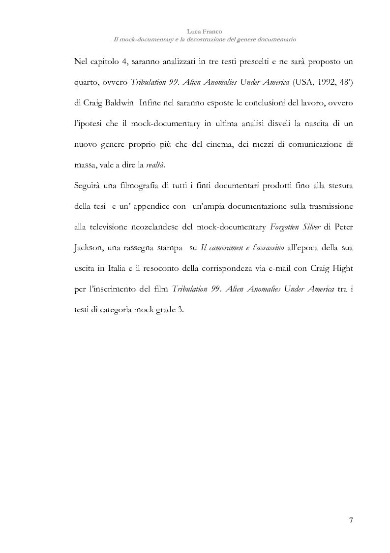 Anteprima della tesi: Il mock-documentary e la decostruzione del genere documentario, Pagina 4