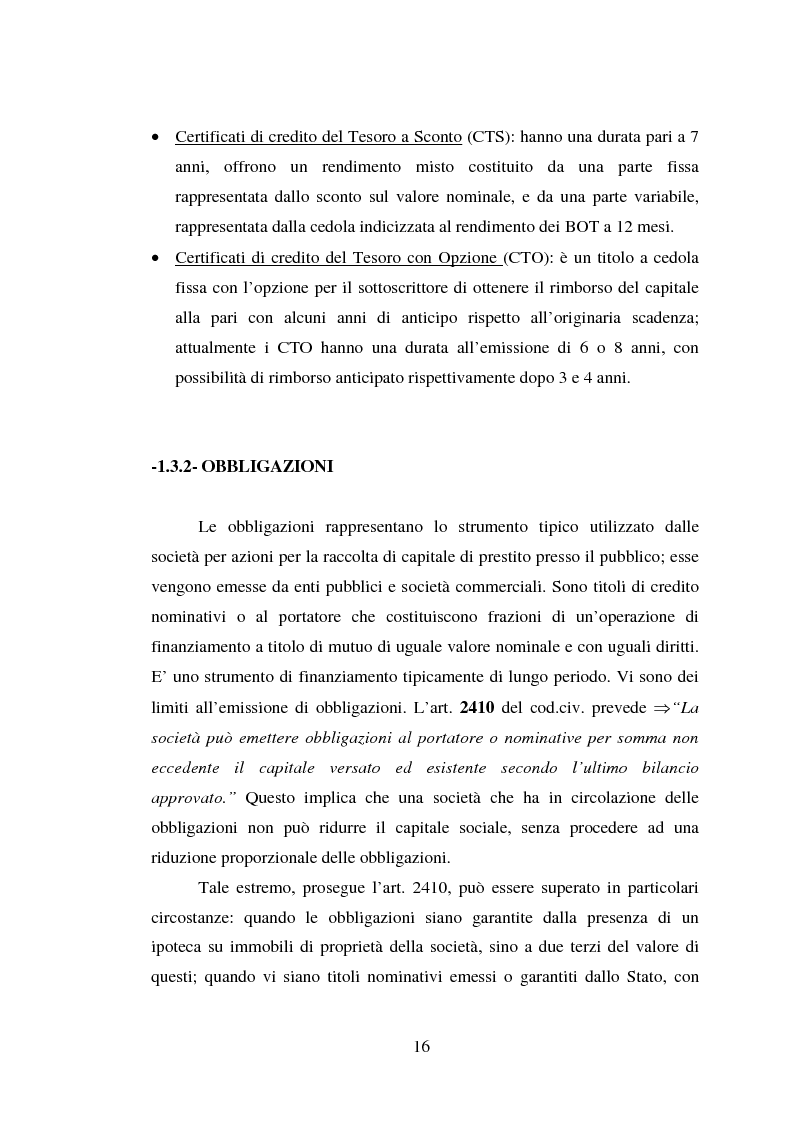 Anteprima della tesi: Titoli e partecipazioni iscritti in bilancio. Aspetti gestionali, civilistici, fiscali, principi contabili nazionali ed internazionali.Esame di un campione rappresentativo di società italiane., Pagina 12