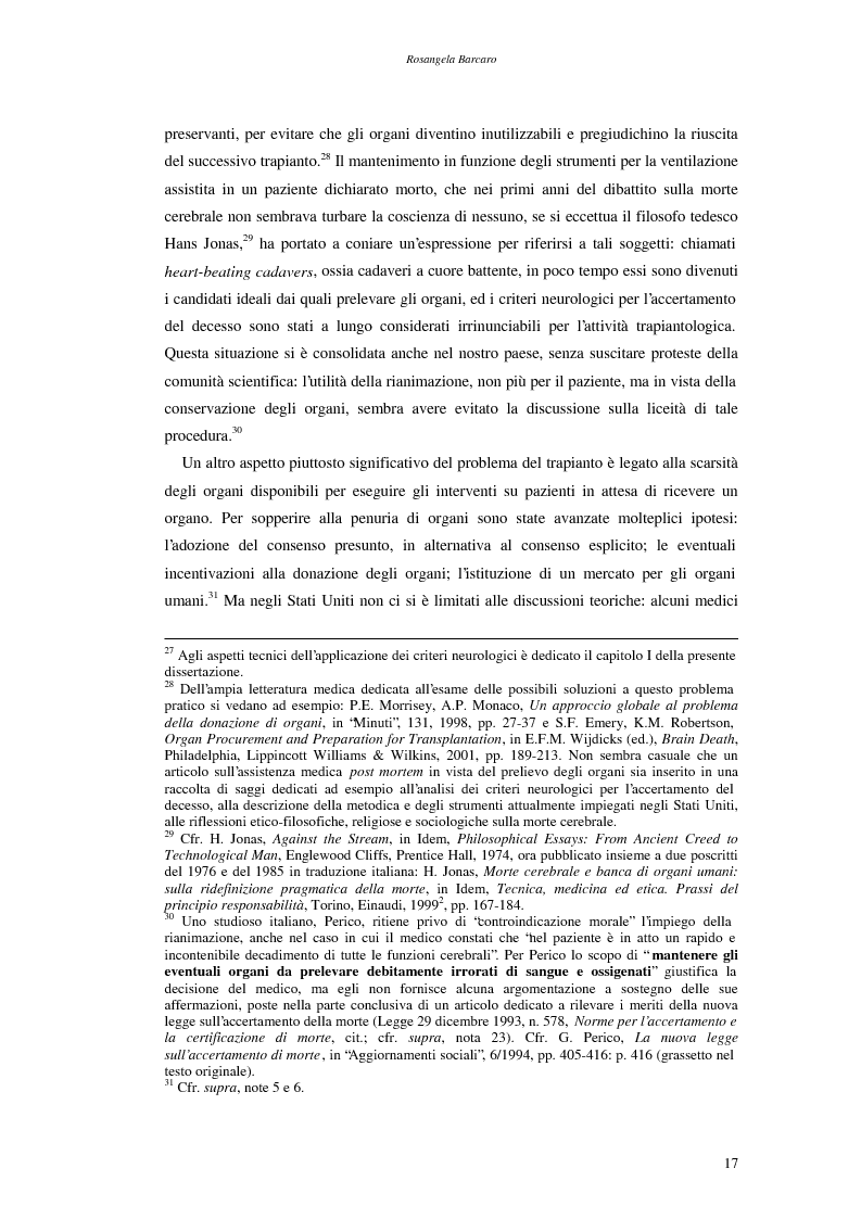 Anteprima della tesi: La questione della morte cerebrale nell'attuale dibattito bioetico, Pagina 14