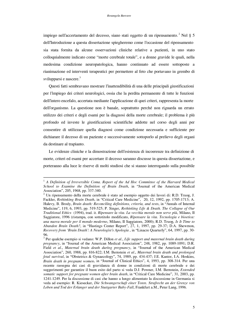 Anteprima della tesi: La questione della morte cerebrale nell'attuale dibattito bioetico, Pagina 2