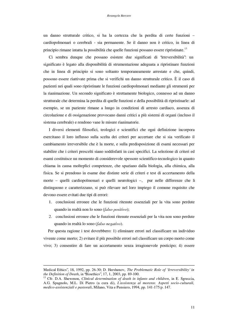 Anteprima della tesi: La questione della morte cerebrale nell'attuale dibattito bioetico, Pagina 8