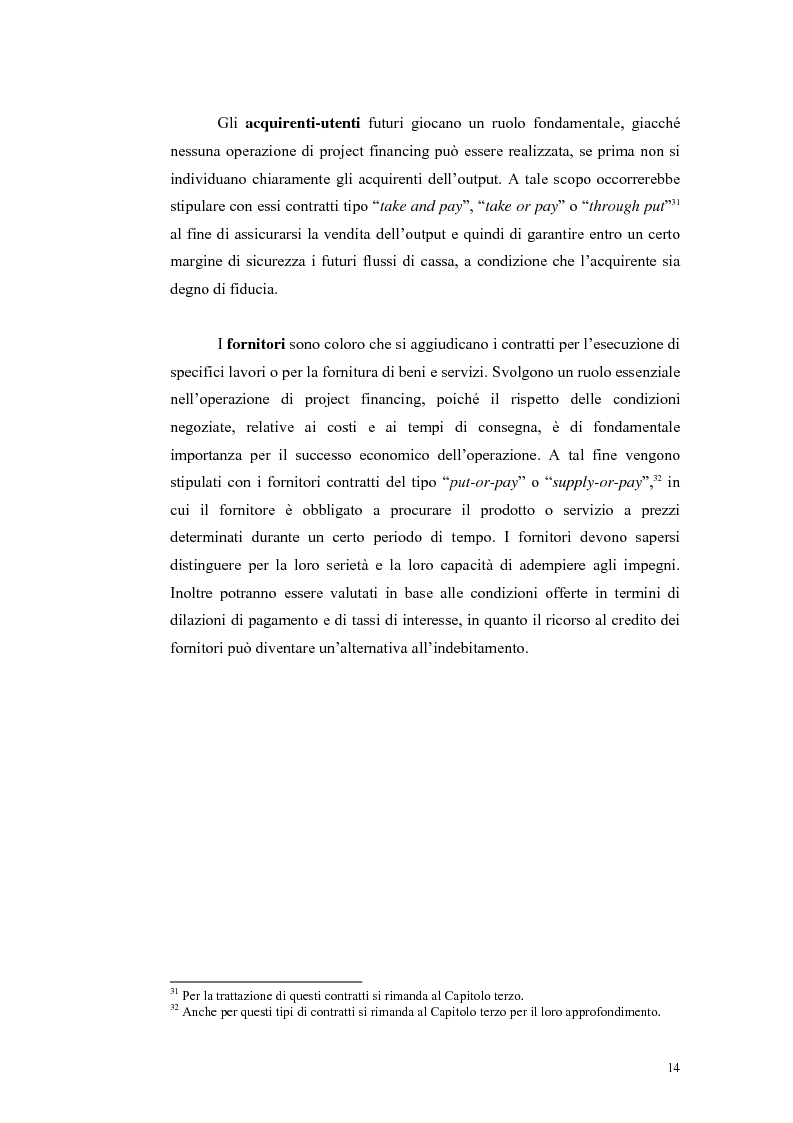 Anteprima della tesi: La valutazione economico-finanziaria nelle iniziative di project financing, Pagina 14