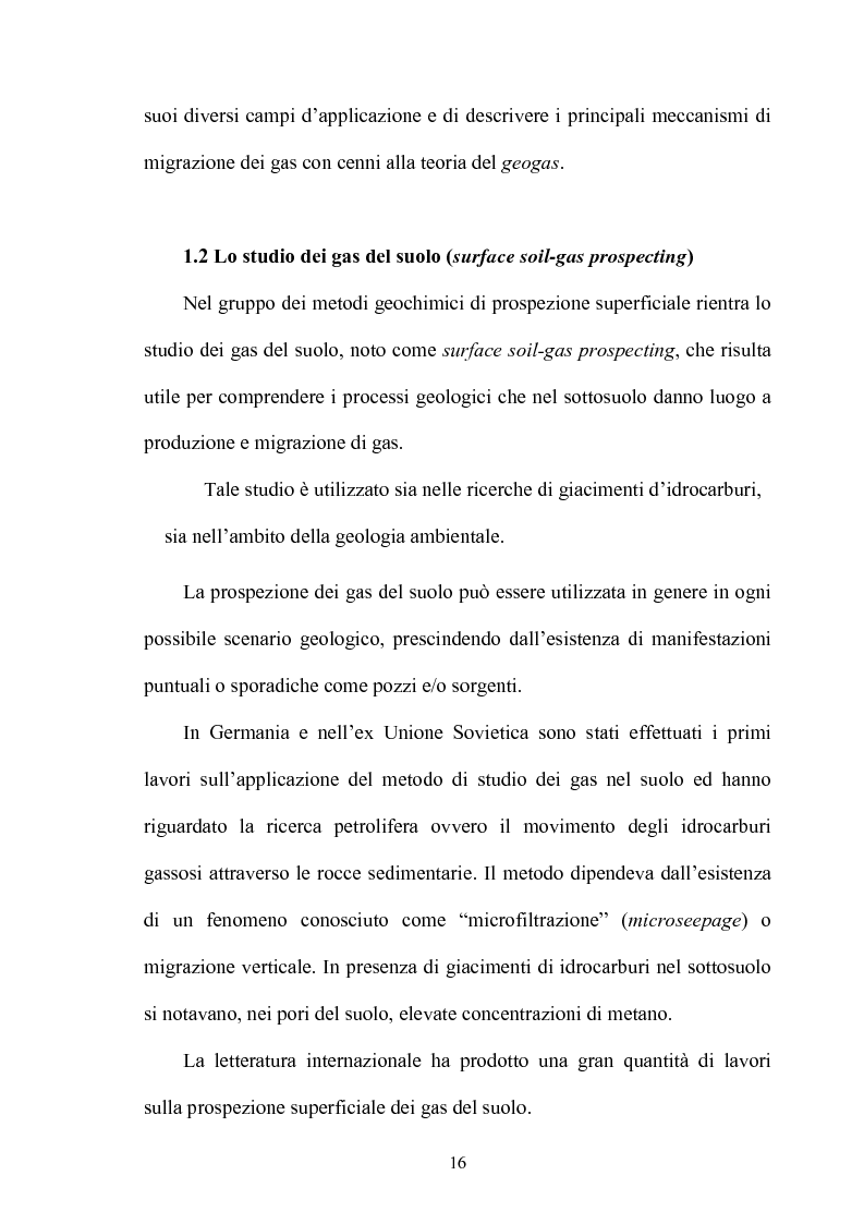 Anteprima della tesi: La prospezione dei gas del suolo nello studio del “rischio” da emanazioni di gas nocivi nel Lazio nei Comuni di Ciampino, Marino, Ardea e nella Riserva Naturale Tor Caldara, Pagina 12