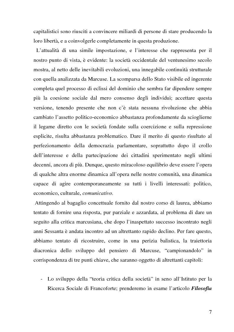 Anteprima della tesi: Dialettica del consumo - la teoria critica di Herbert Marcuse fra passato e presente, Pagina 4