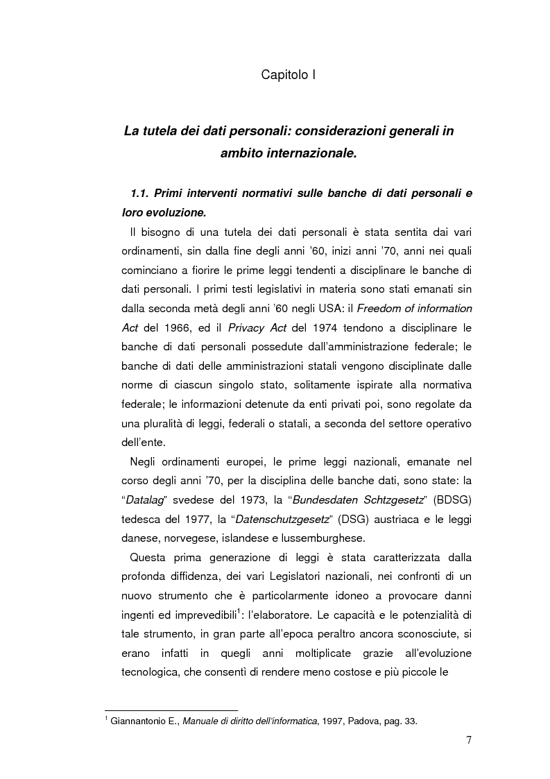 Anteprima della tesi: La tutela penale dei dati personali nel D.Lgs 196/2003, Pagina 4