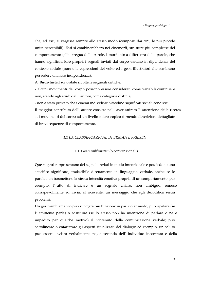 Anteprima della tesi: I gesti e le componenti della comunicazione non verbale. Uno studio sulla gestualità nell'apprendimento, Pagina 6