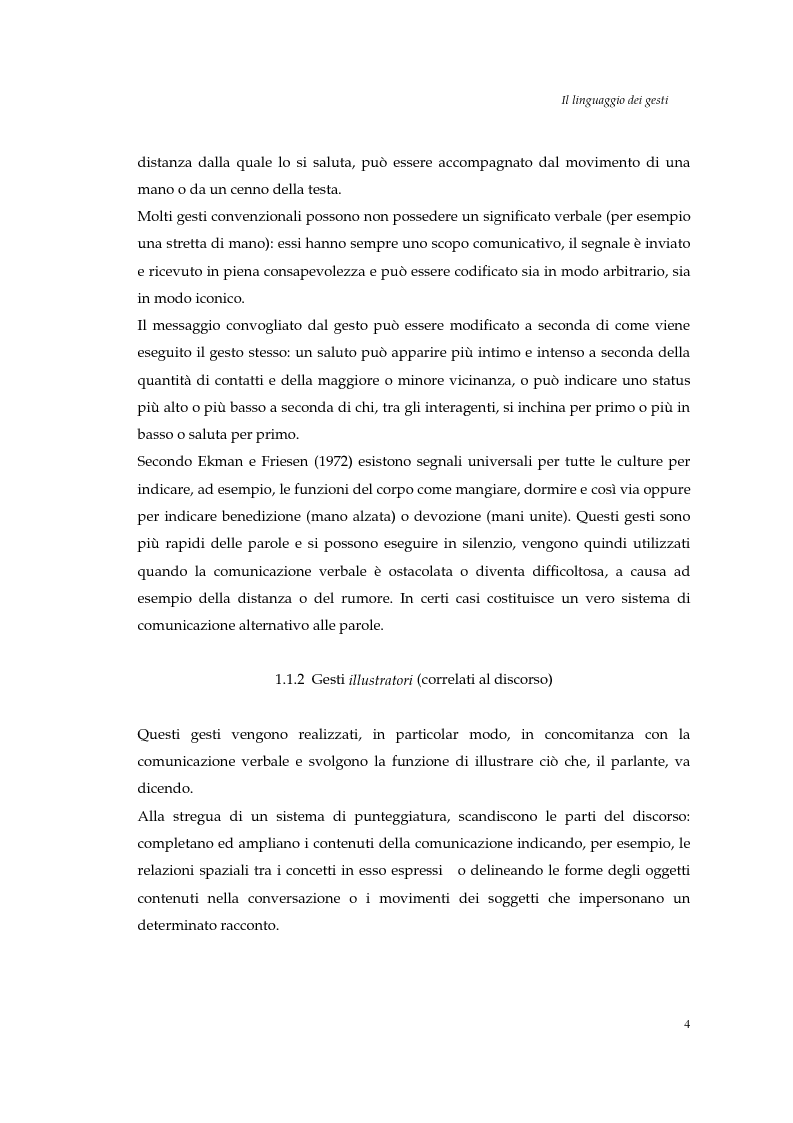 Anteprima della tesi: I gesti e le componenti della comunicazione non verbale. Uno studio sulla gestualità nell'apprendimento, Pagina 7