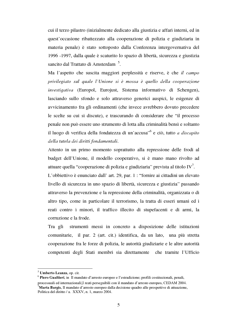 Anteprima della tesi: Mandato d’arresto europeo e diritti fondamentali., Pagina 3