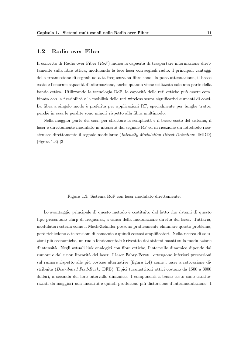 Anteprima della tesi: Fenomeni di intermodulazione in sistemi Radio over Fiber, Pagina 6