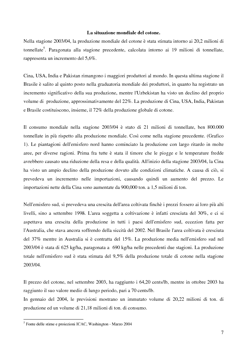 Anteprima della tesi: Il Protezionismo nel Settore del Cotone e gli effetti sull'economia dei paesi dell'Africa Sub-Sahariana, Pagina 5