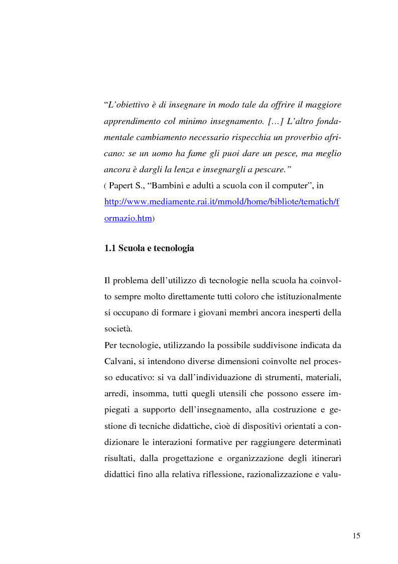 Anteprima della tesi: Le tecnologie dell'informazione e della comunicazione come ambienti di innovazione didattica, Pagina 15