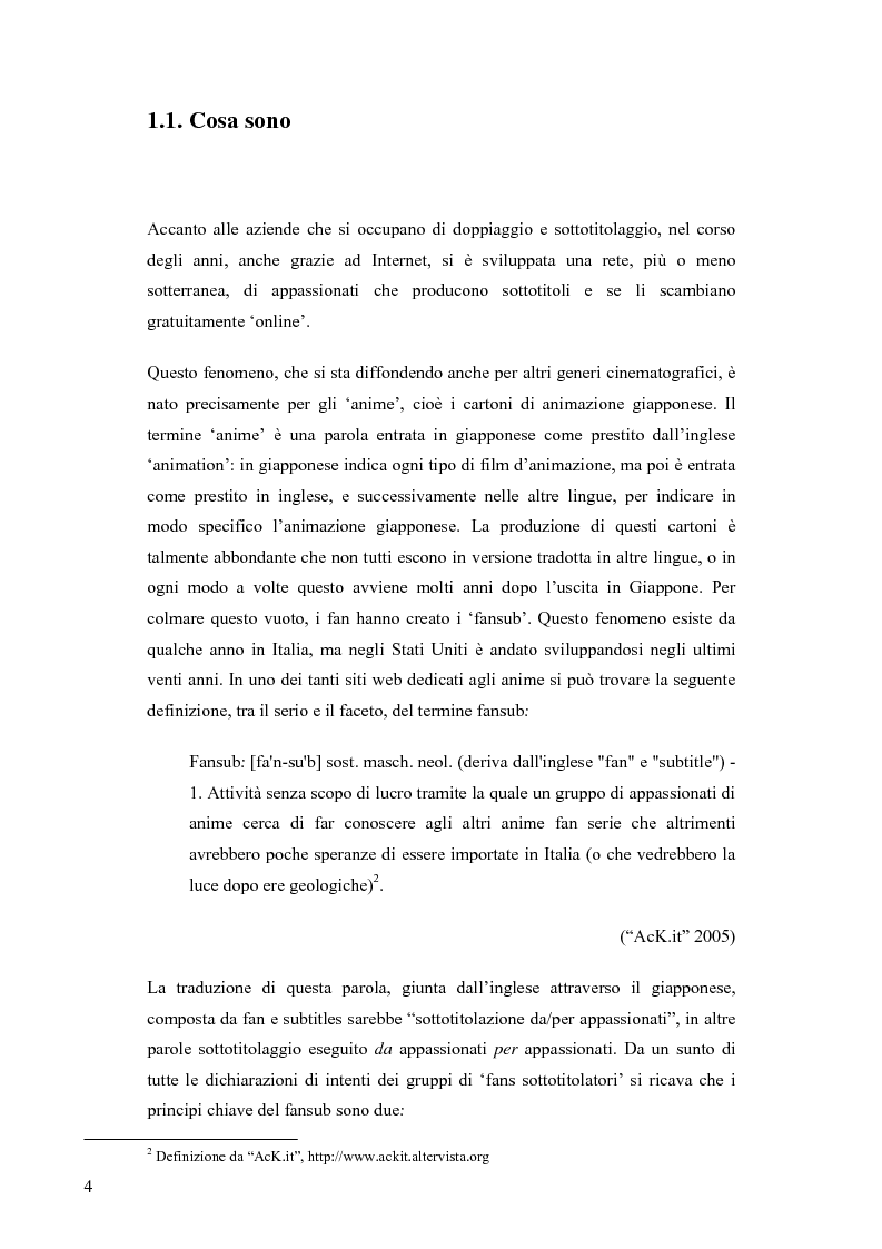 Anteprima della tesi: Il sottotitolaggio dei cartoni animati giapponesi, Pagina 4
