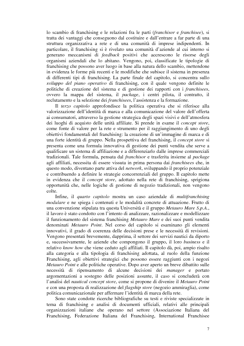 Anteprima della tesi: Aspetti strategici e innovazioni nel franchising, Pagina 2