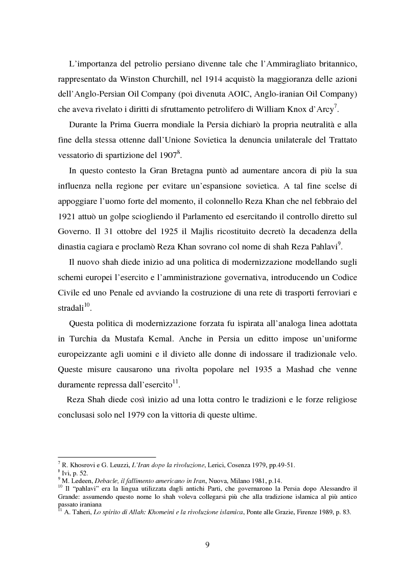 Anteprima della tesi: La rivoluzione khomeinista: l'Iran sciita, il governo islamico e le relazioni internazionali, Pagina 6