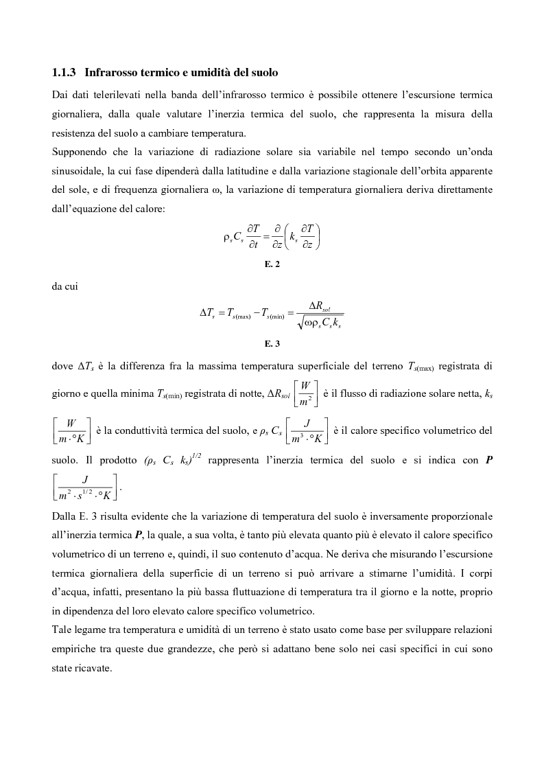 Anteprima della tesi: Tecniche di telerilevamento all'infrarosso termico per la stima dell'umidità del suolo, Pagina 3