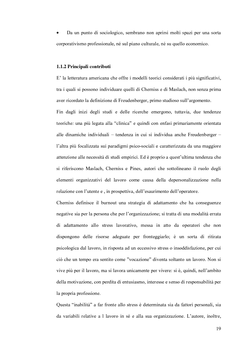 Anteprima della tesi: La diffusione del ''burnout'' nelle professioni educative: aspetti teorici ed applicativi, Pagina 14