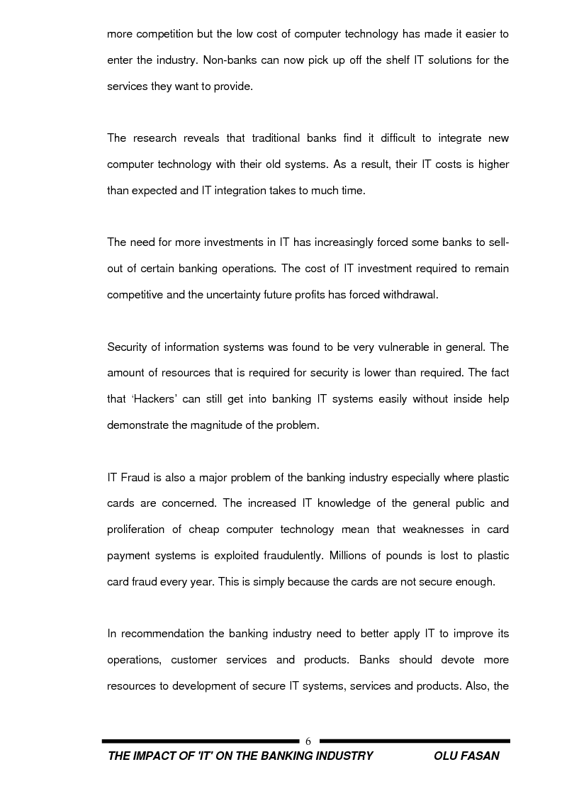 Anteprima della tesi: The Impact of Information Technology on the Banking Industry, Pagina 2