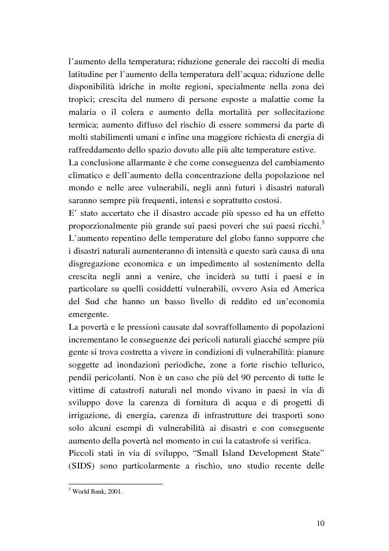 Anteprima della tesi: Il ruolo delle assicurazioni contro i rischi di calamità naturali, Pagina 8