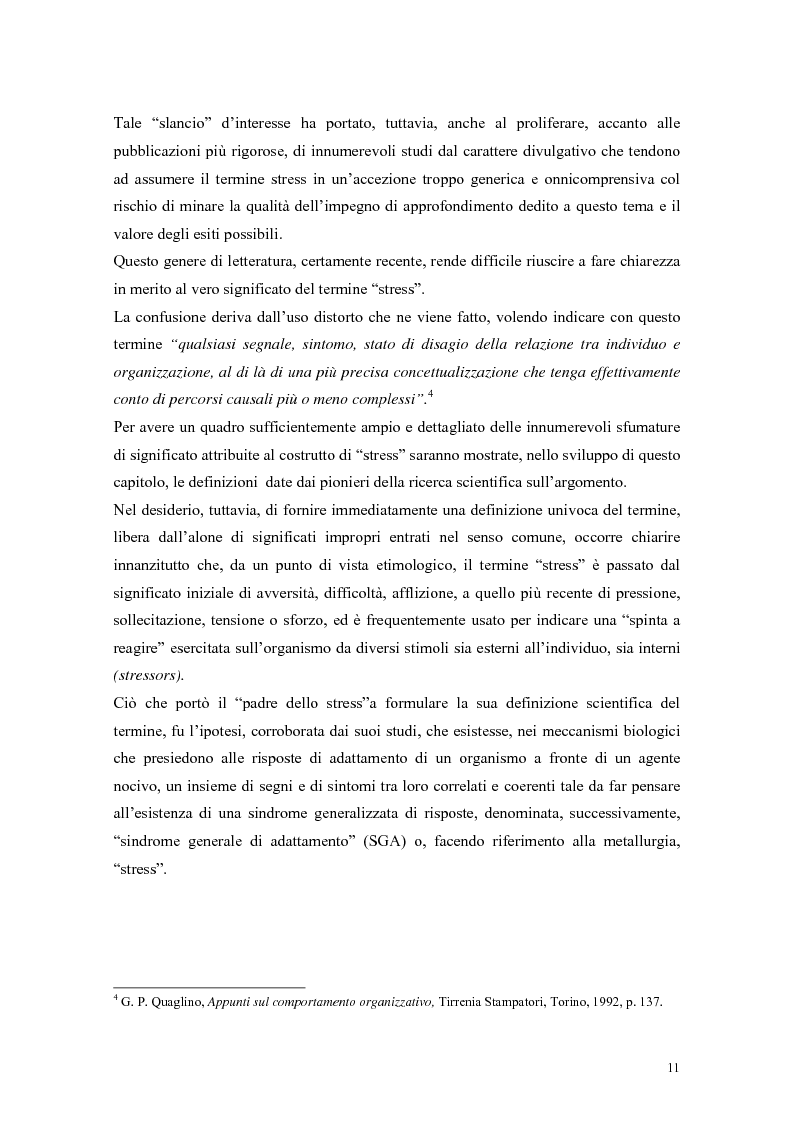 Anteprima della tesi: L'autoefficacia percepita come moderatore dello stress occupazionale: il caso Hitachi - Italia, Pagina 8