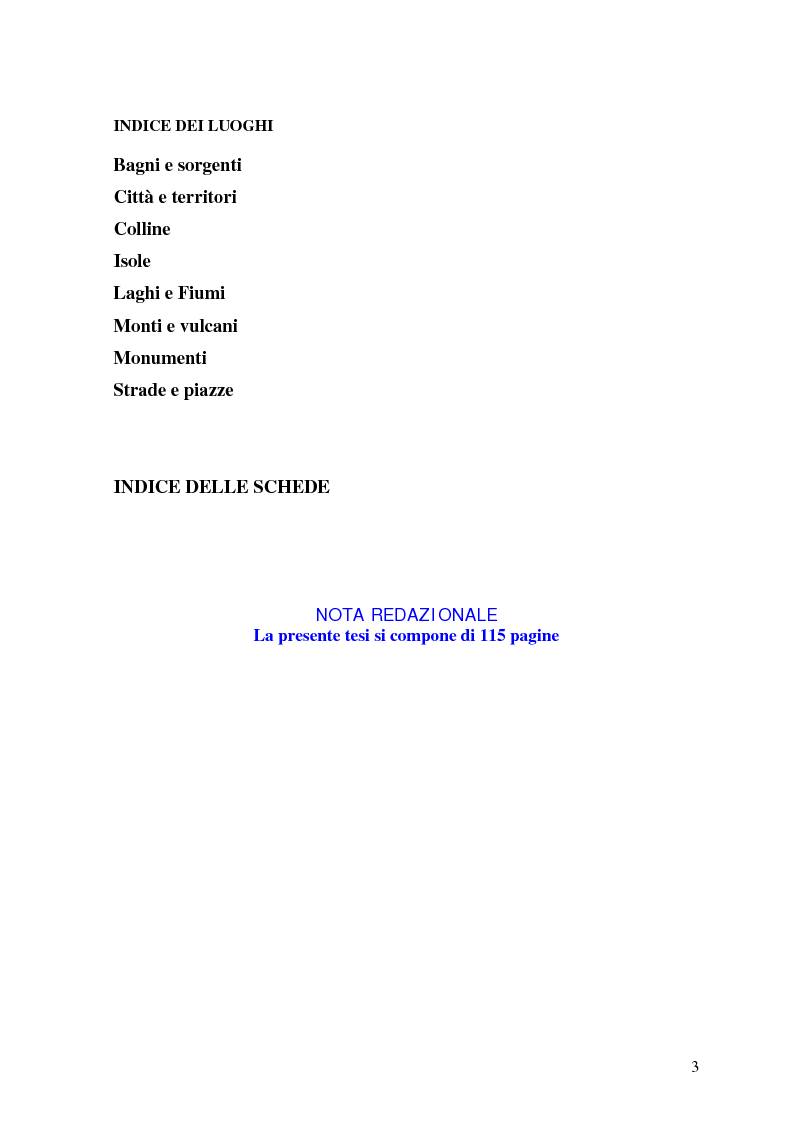 Indice della tesi: Itinerario termale da Pozzuoli a Napoli nel XIII secolo, Pagina 3