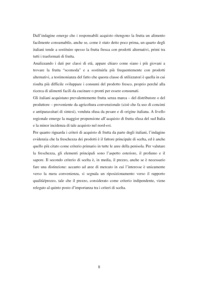 Anteprima della tesi: Le strategie di marca nel mercato della frutta fresca. Il caso Chiquita, Pagina 7