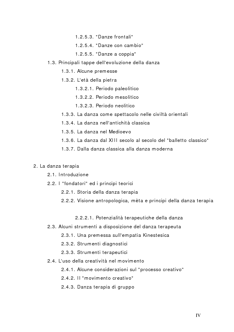 Indice della tesi: Il corpo in psicoterapia. La ''danza terapia'': problemi e prospettive, Pagina 3