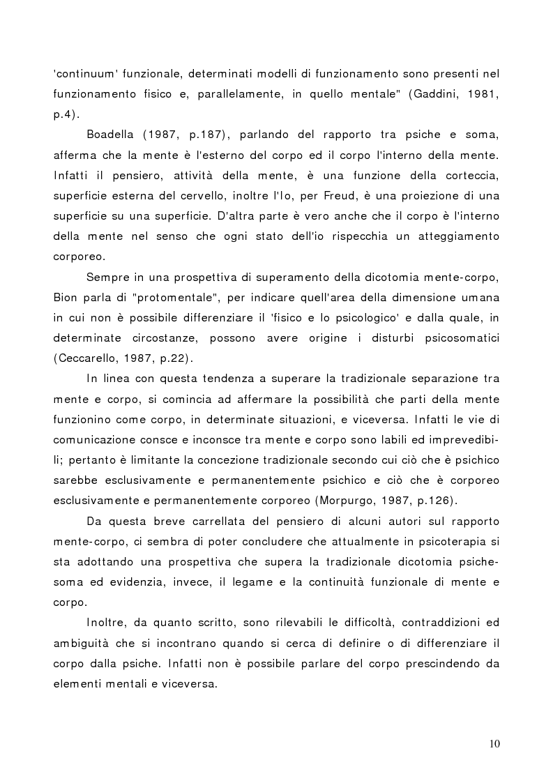 Anteprima della tesi: Il corpo in psicoterapia. La ''danza terapia'': problemi e prospettive, Pagina 10