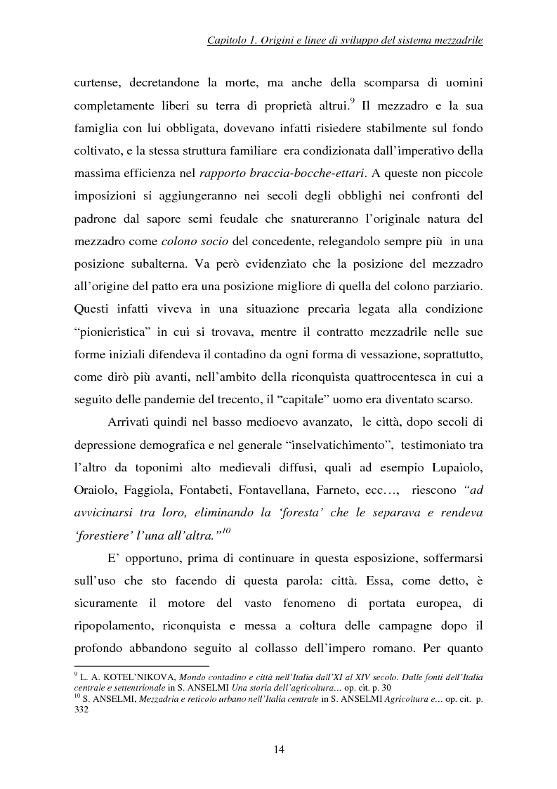Anteprima della tesi: Il sistema mezzadrile marchigiano tra Ottocento e Novecento, Pagina 13