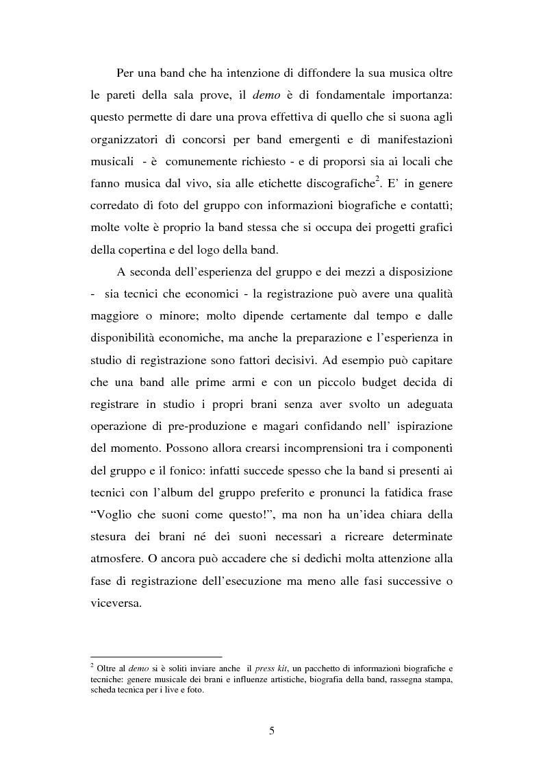 Anteprima della tesi: Percorsi e labirinti. Alcuni progetti musicali per band emergenti: un'analisi, Pagina 5