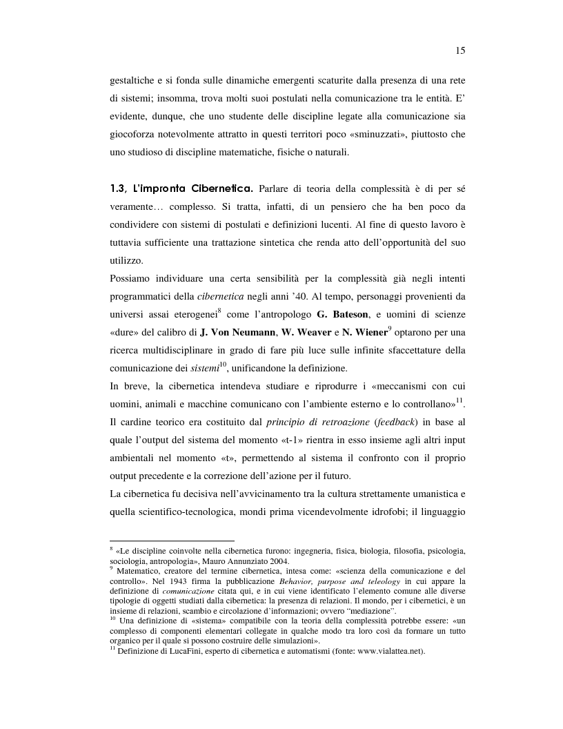 Anteprima della tesi: Dal cervello subcognitivo al progetto di un software per il Knowledge Management. La teoria della complessità applicata alla rappresentazione e valorizzazione della conoscenza., Pagina 10