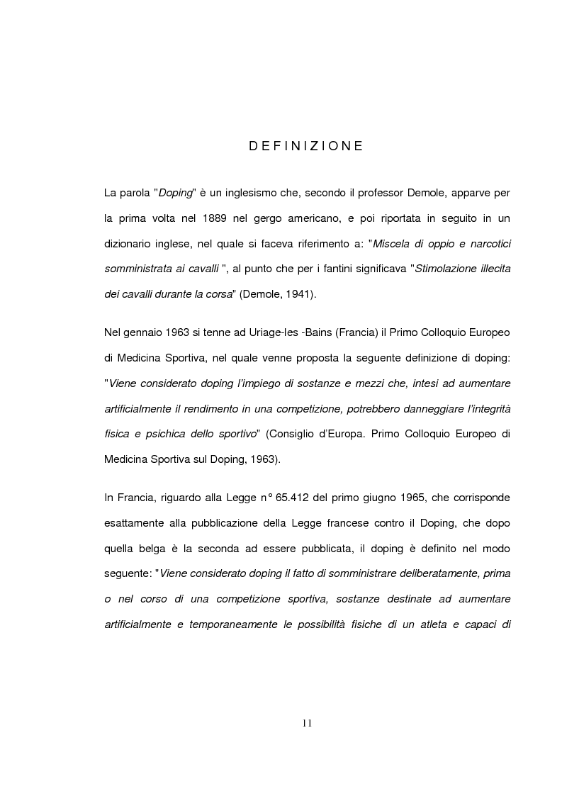 Anteprima della tesi: Qual è il confine tra doping e non doping. Ruolo dell'infermiere nella prevenzione e tutela della salute, Pagina 6