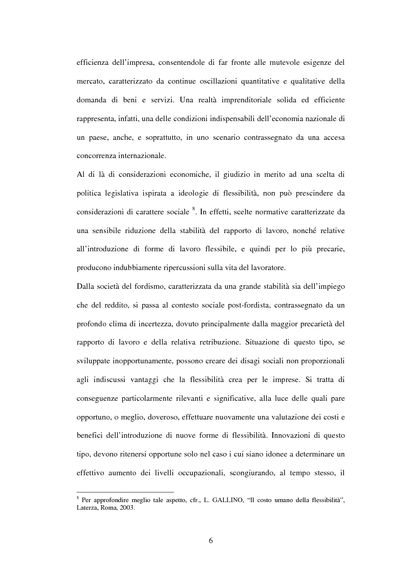 Anteprima della tesi: I processi di esternalizzazione: tra interesse dell'impresa e tutela del lavoratore, Pagina 6