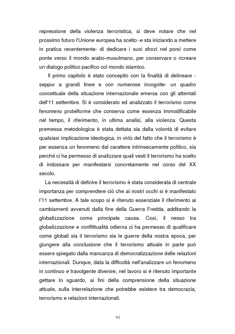 Anteprima della tesi: Le politiche della UE nella lotta al terrorismo internazionale: esperienza storica e prospettive dopo l'11 settembre 2001, Pagina 3