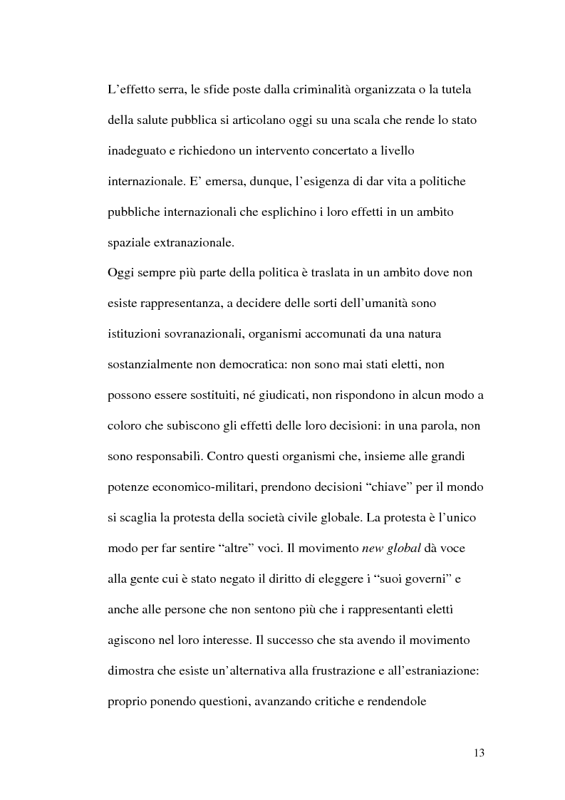 Anteprima della tesi: I movimenti globali come nuova forma di partecipazione politica. Il caso dell'Abruzzo Social Forum., Pagina 11