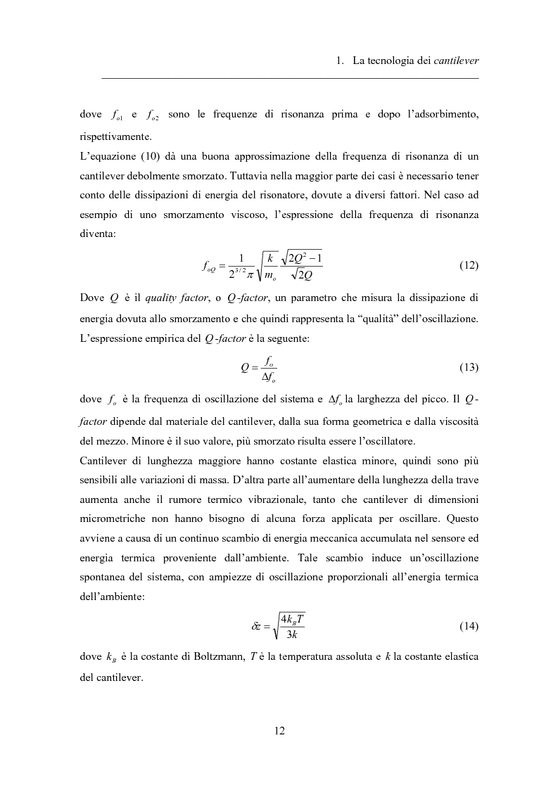 Anteprima della tesi: Twin-cantilevers: un sistema innovativo per la rivelazione dell'ibridizzazione del DNA su singola molecola, Pagina 12