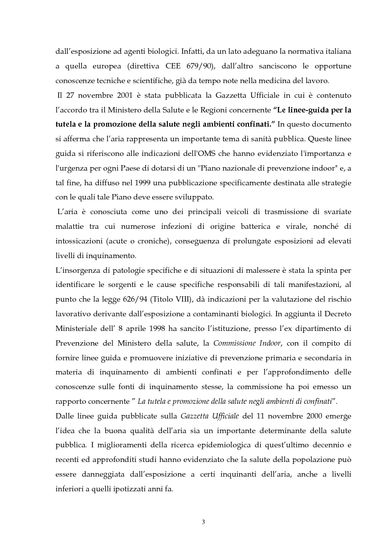 Anteprima della tesi: Metodologie di valutazione della qualità del bioaerosol in ambienti confinati, Pagina 2