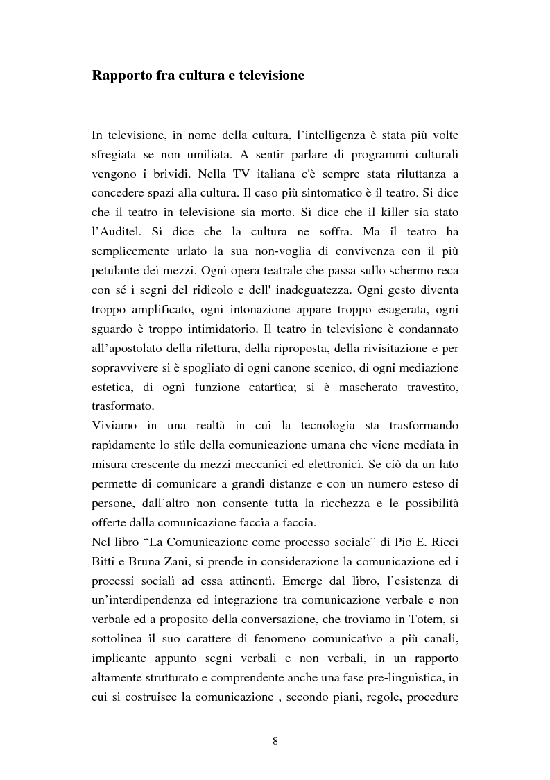Anteprima della tesi: Totem, un teatro diegetico in televisione, Pagina 5