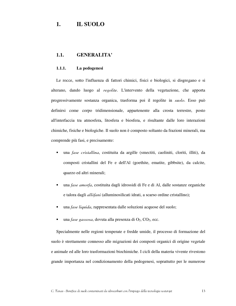 Anteprima della tesi: Bonifica di suoli contaminati da idrocarburi con l'impiego della tecnologia water-jet, Pagina 4