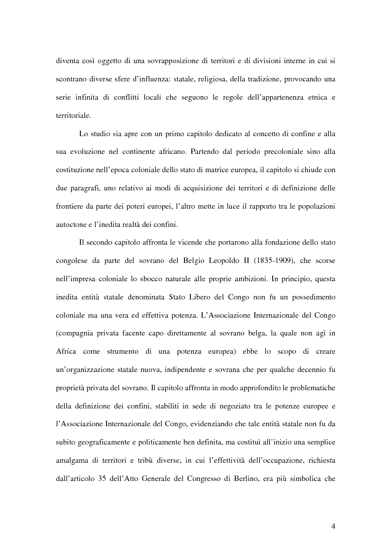 Anteprima della tesi: La definizione delle frontiere nell'Africa coloniale. Lo Sato Libero del Congo, Pagina 4