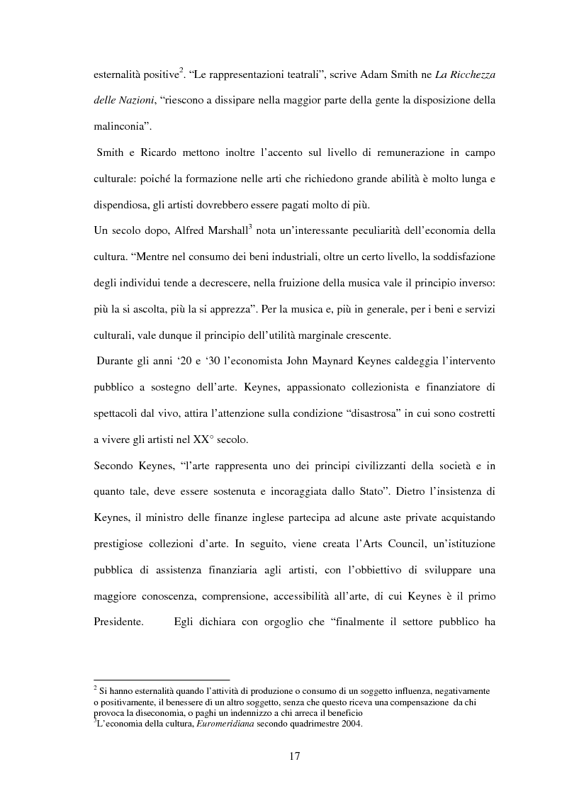 Anteprima della tesi: Rilevanza economica del settore culturale: strutture e forme di finanziamento, Pagina 11