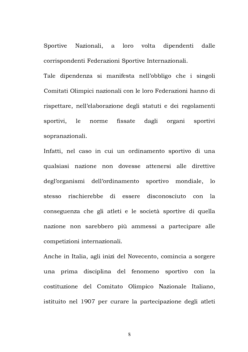 Anteprima della tesi: Rapporti tra ordinamento giuridico sportivo e ordinamento giuridico statale, Pagina 3