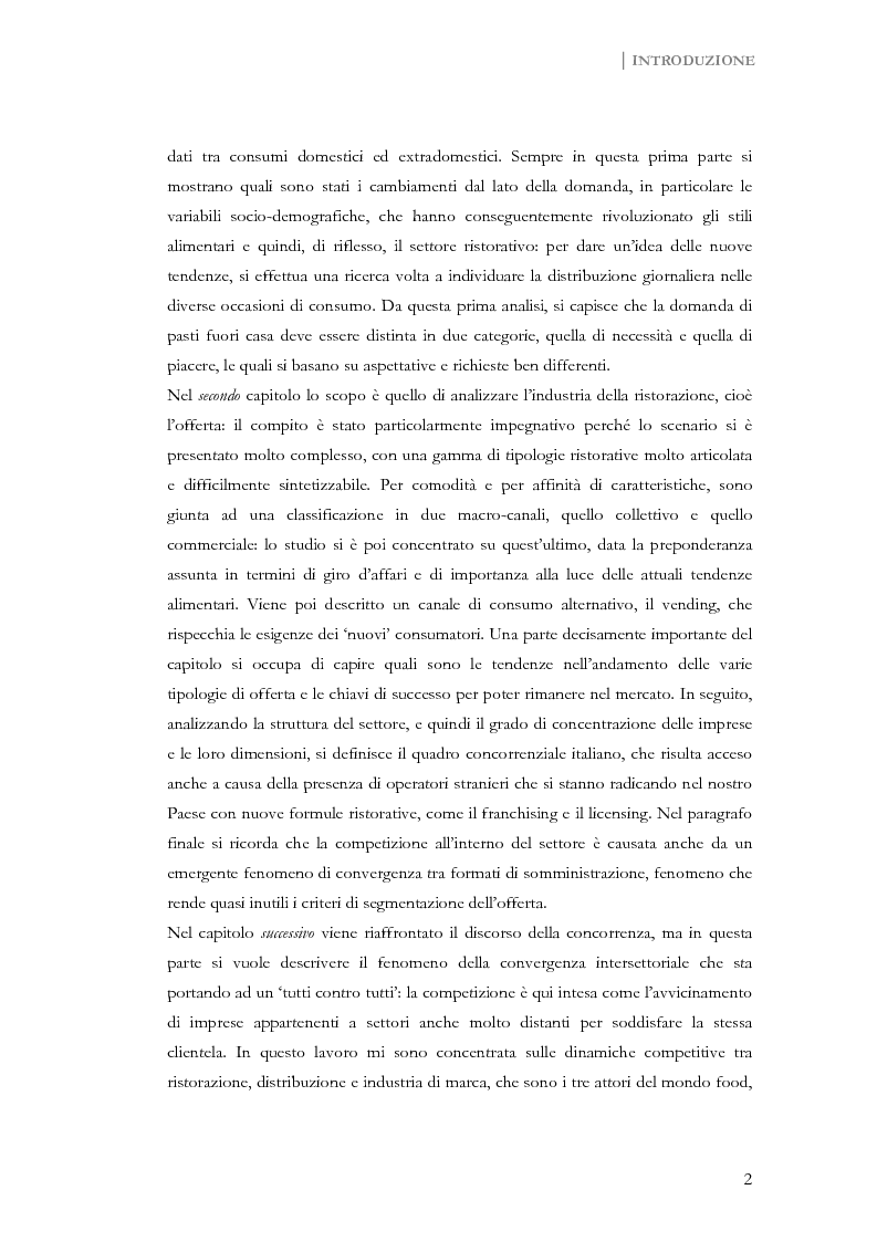 Anteprima della tesi: Strategie di marketing nel settore dei consumi extradomestici, Pagina 2