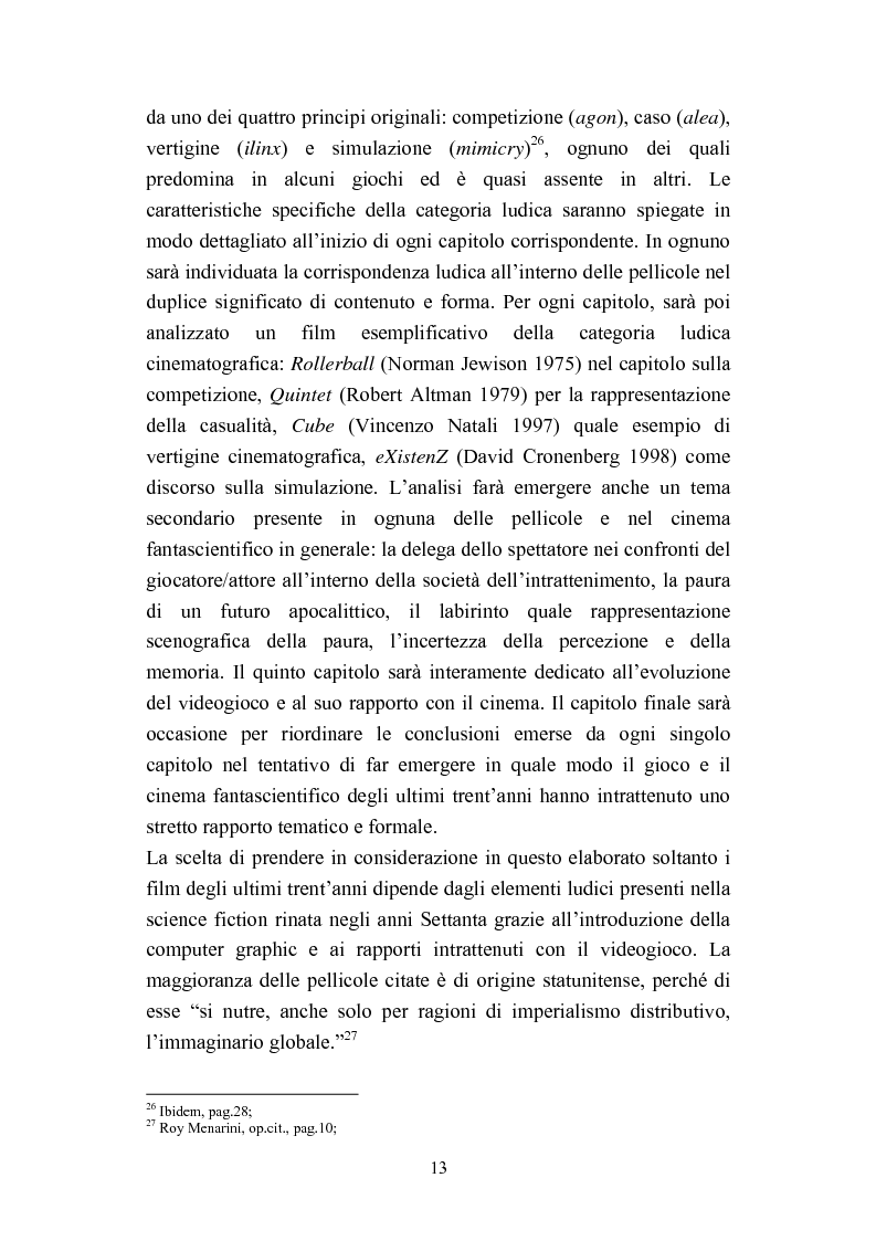 Anteprima della tesi: Dal Fantascientifico al Technoludico: il concetto di gioco nel cinema di fantascienza (1973 - 2005), Pagina 9